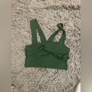 Green cropped tank top
